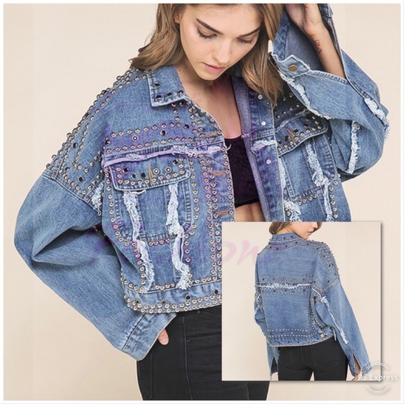 Jackets & Blazers - Studded Denim Jacket